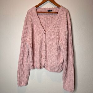 Gap CashSoft Pointelle Cardigan in a light pink color dusty pink XXL TALL